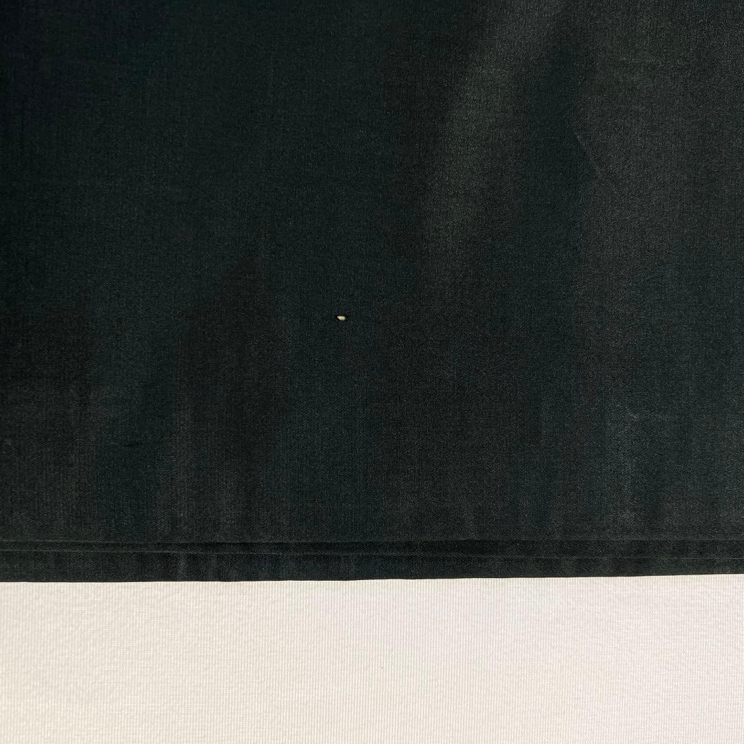 袋帯 アンティーク 昼夜帯 黒地 シダ 萩 リーフ模様 花模様 着物 013tz