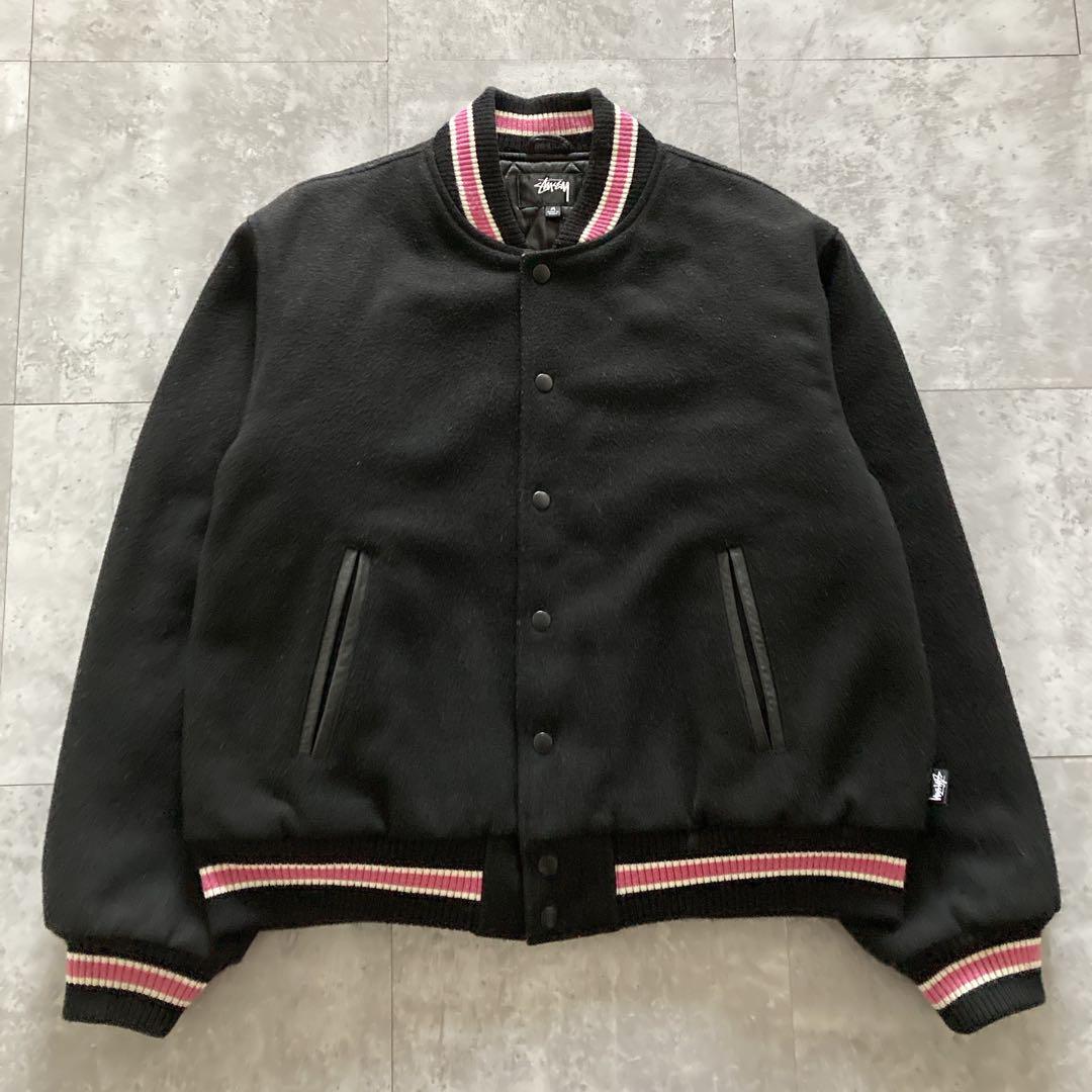 stussy 22AW s talk melton varsity jacket - メルカリ
