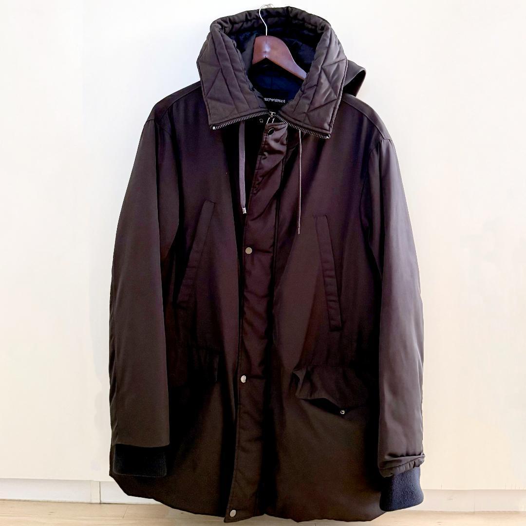 【美品・Lサイズ】EMPORIO ARMANI ダウンジャケット・グレーネイビー 中古・古着通販】EMPORIO ARMANI (エンポリオアルマーニ) ダウン