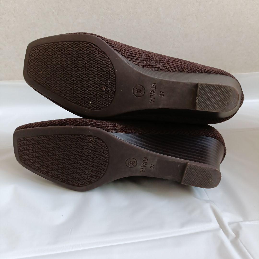 VIVAIA(ビバイア) リブ編み ショートブーツ EU37(23.5cm)