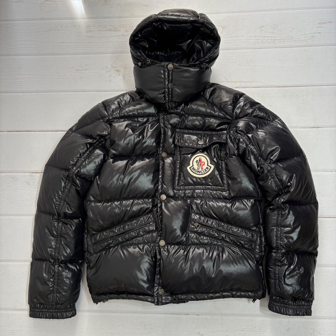 美品✨モンクレール K2 ダウンジャケット 光沢 デカワッペン ブラック