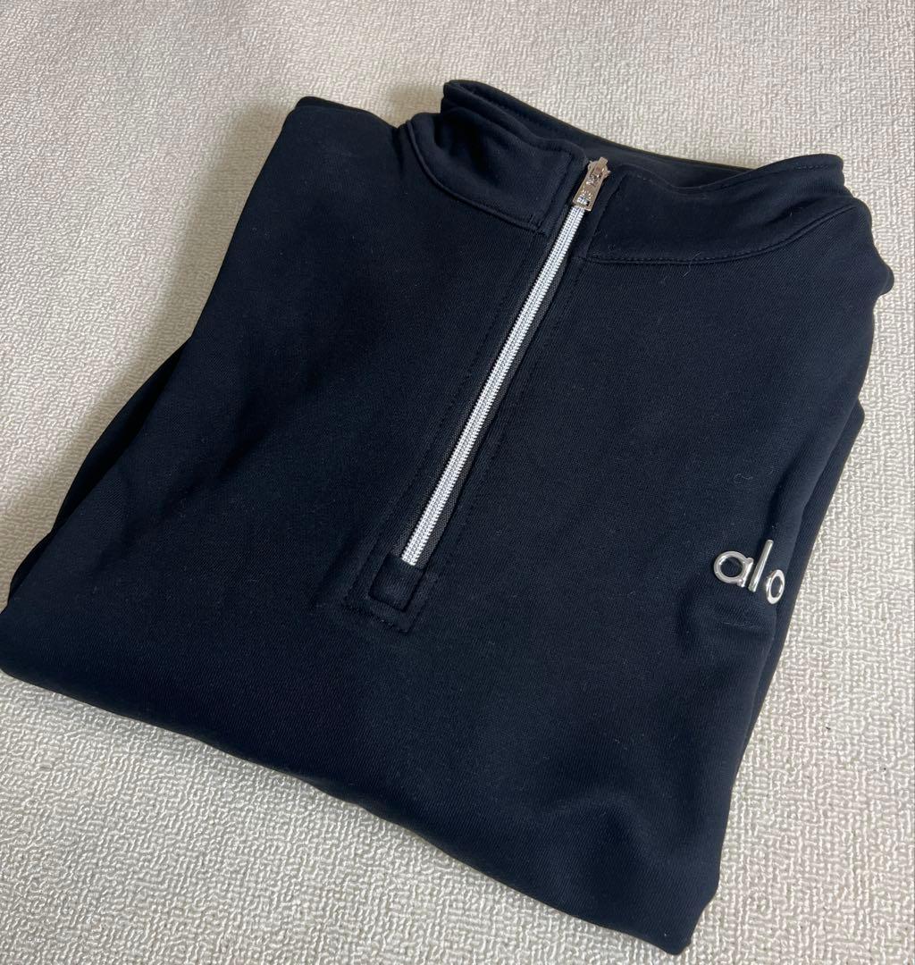 ALO ジップアップスウェット ブラックSML - メルカリ