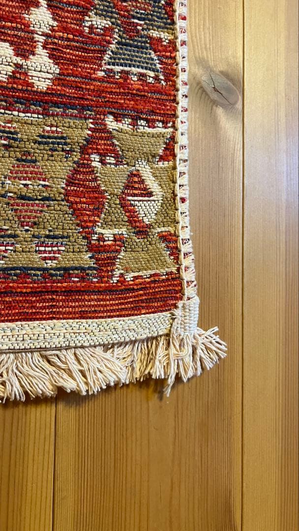 アルバニア産　90×57.5cm トライバルラグ　キリム　新品