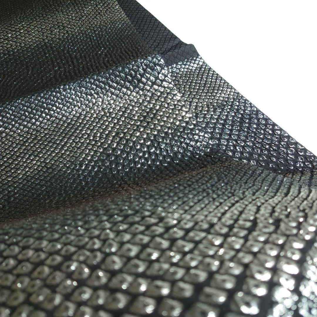 正絹 袋帯 六通柄 岡文織物謹製 鹿子柄 ギラギラ モード 洒落 逸品 未