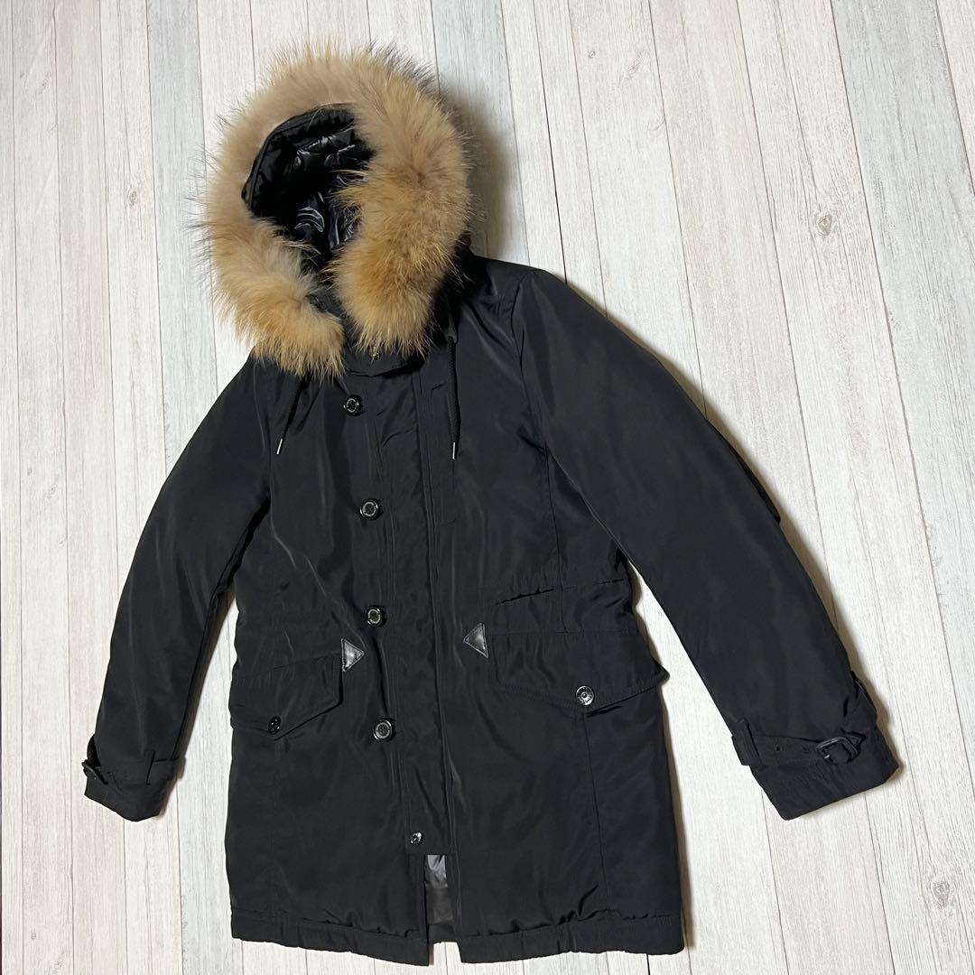 ナノユニバース 西川ダウン N-3Bダウンジャケット ラクーンファー S