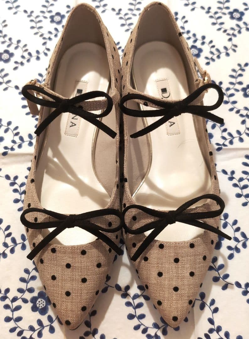 【22.5cm】DIANA ダブルリボンストラップシューズ