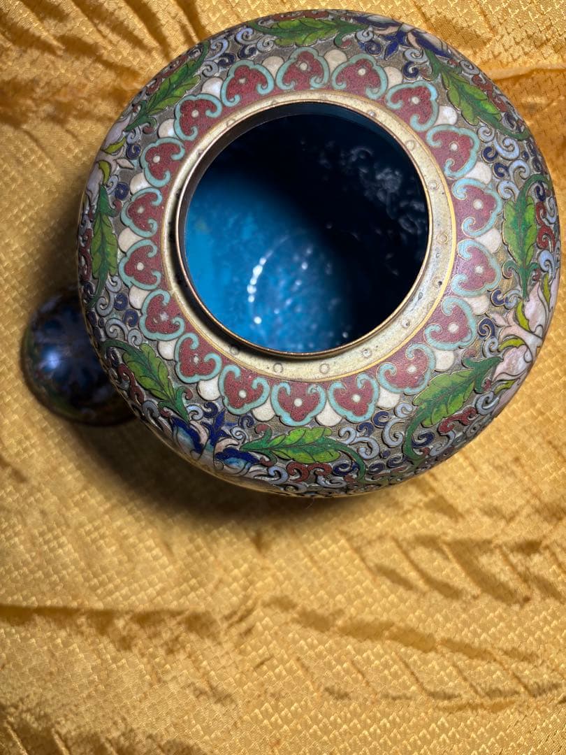 ☆【景泰藍 七宝焼き 花瓶 レトロ 美術 蘭 花模様 置物 壺】☆ - メルカリ