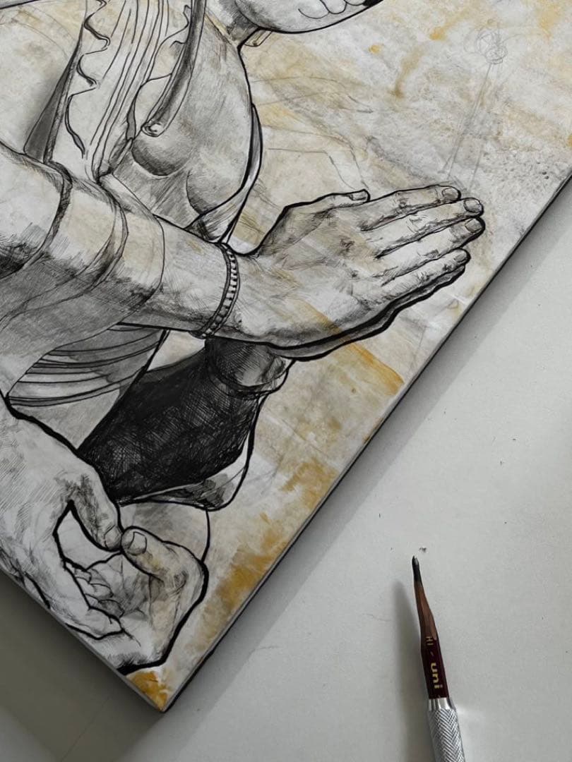 作品] 「不背図」F6 原画 仏画 現代アート - メルカリ