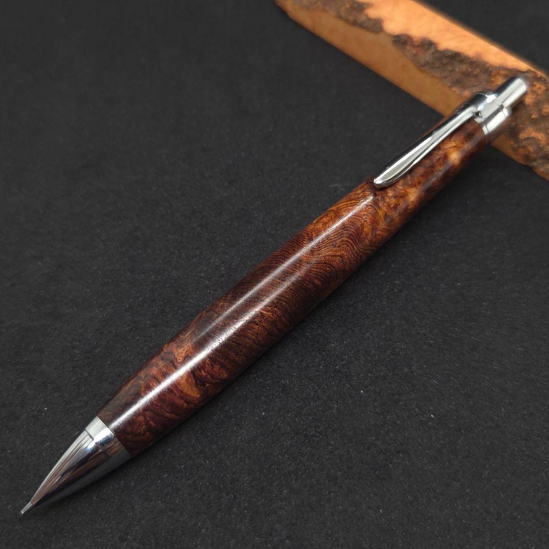 No.36ハンドメイド木軸シャーペンロースウッド瘤 開封】念願の工房楔 ローズウッド瘤を遂に購入！ペンシル楔シリーズを