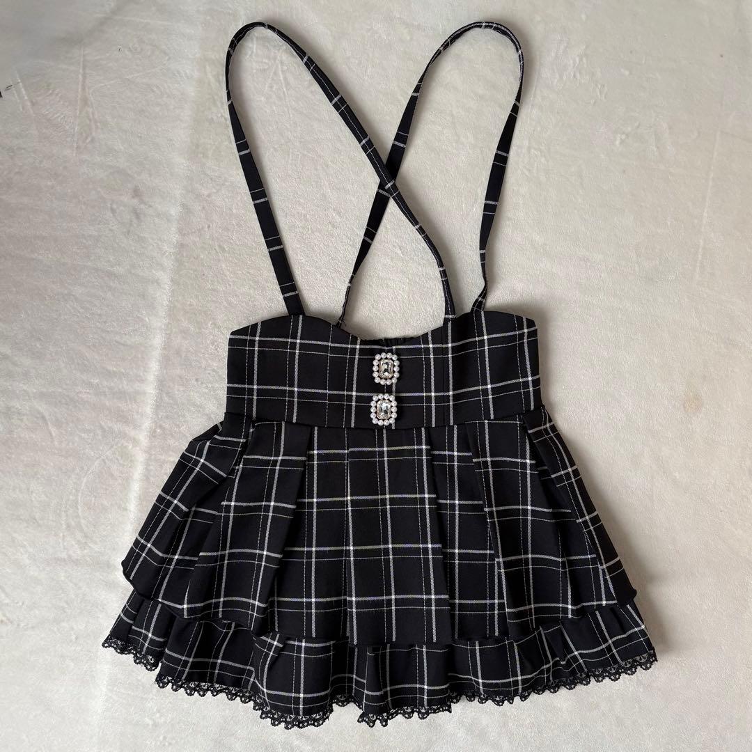 地雷 マーズ mars リボン ブラウス チェックスカパン セットアップ