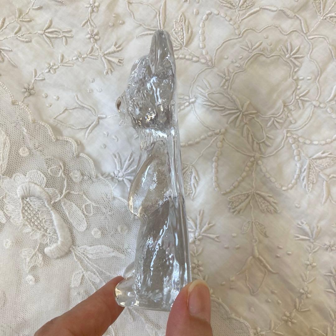 北欧ヴィンテージ エダクリスタル社 クマさんのガラスオブジェ