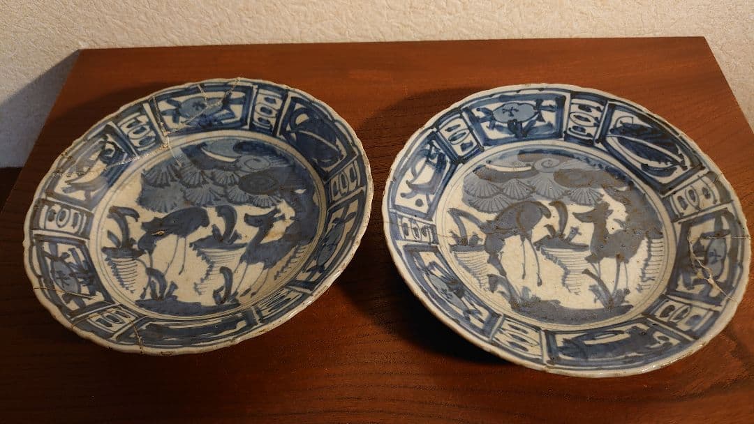 九谷焼 若杉窯 染付 古染付 アンティーク九谷 安南焼 安南 古玩 李朝 2