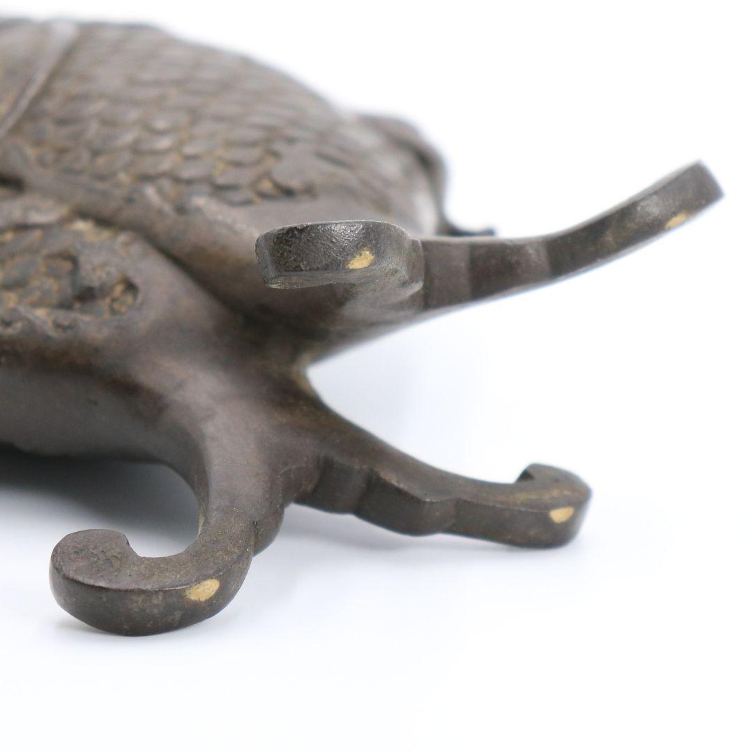 中国 古銅製 双魚花入 花器 花生 魚文 銅器 N64