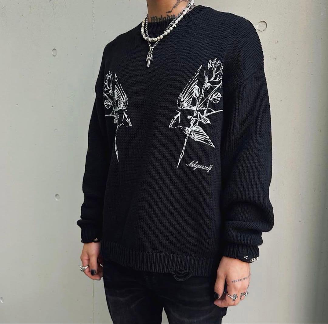 LAST NEST × ASKYURSELF ダメージニット コラボ Lサイズ - メルカリ