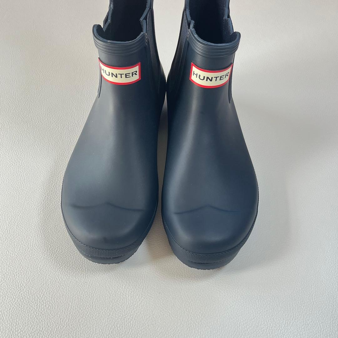 未使用級✨ハンター サイドゴア レインシューズ ネイビー UK5 24