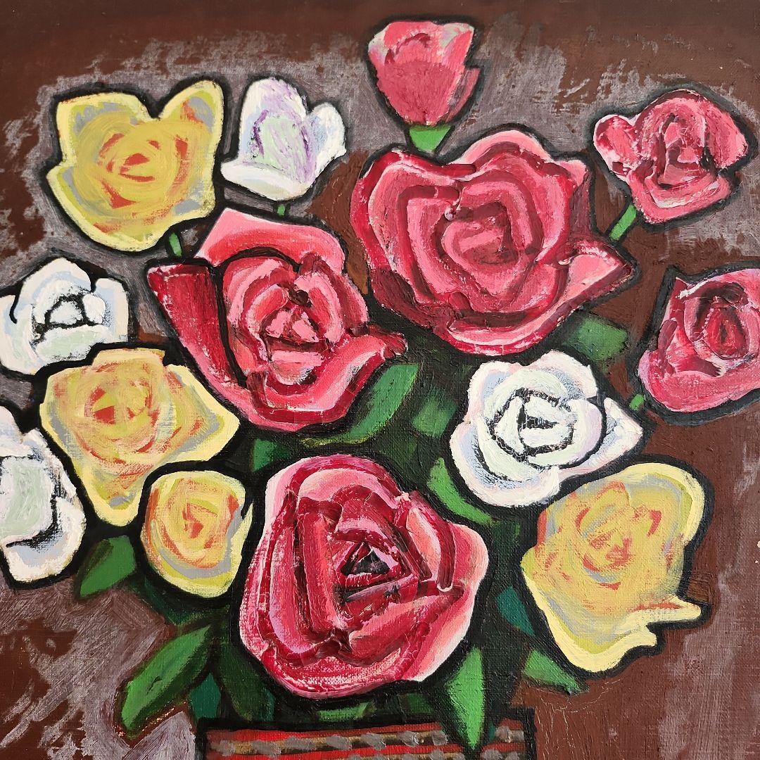 田渕眞兒 油絵 油彩 薔薇シリーズ 花No.-t+s