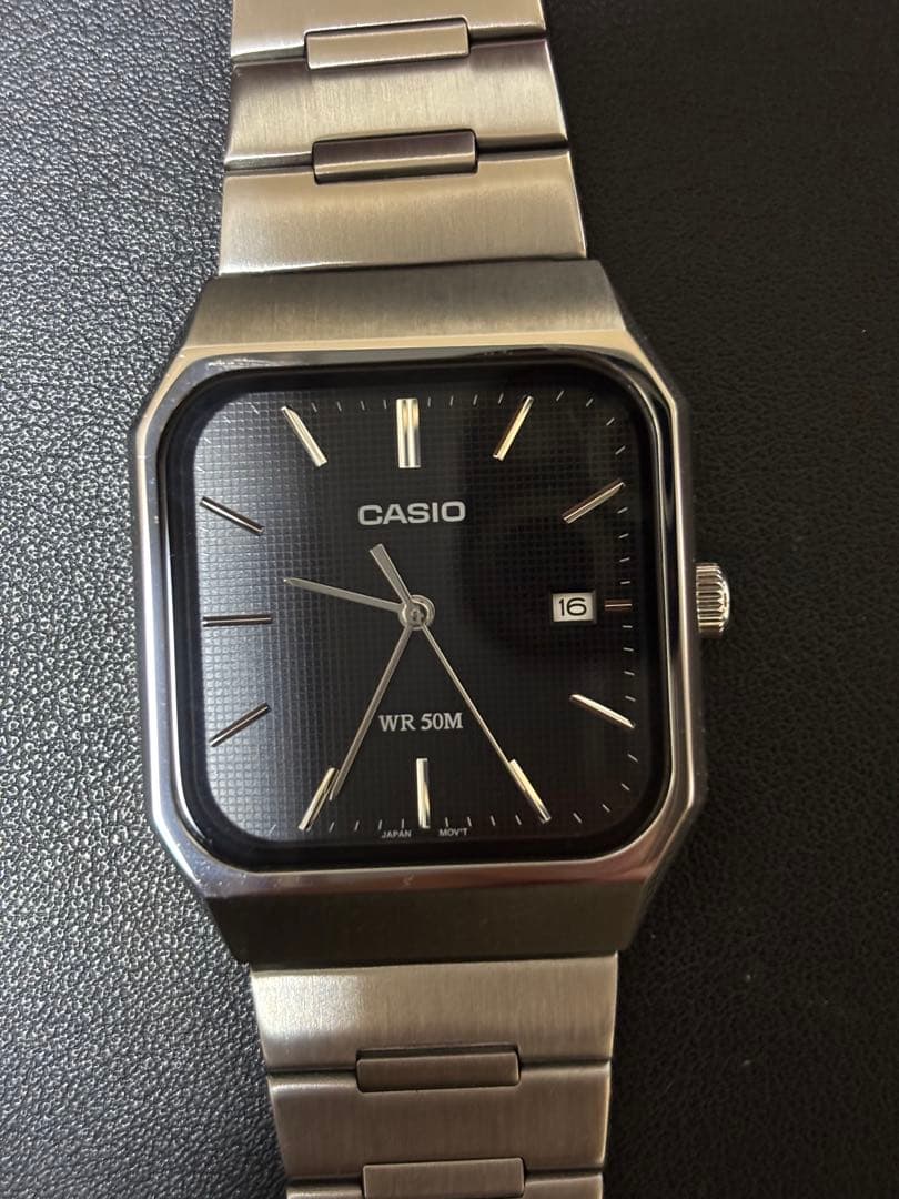 チープCASIO スタンダードMTPB185Dブラック カシオ スタンダード アナログ ステンレススチール ブラックダイヤル