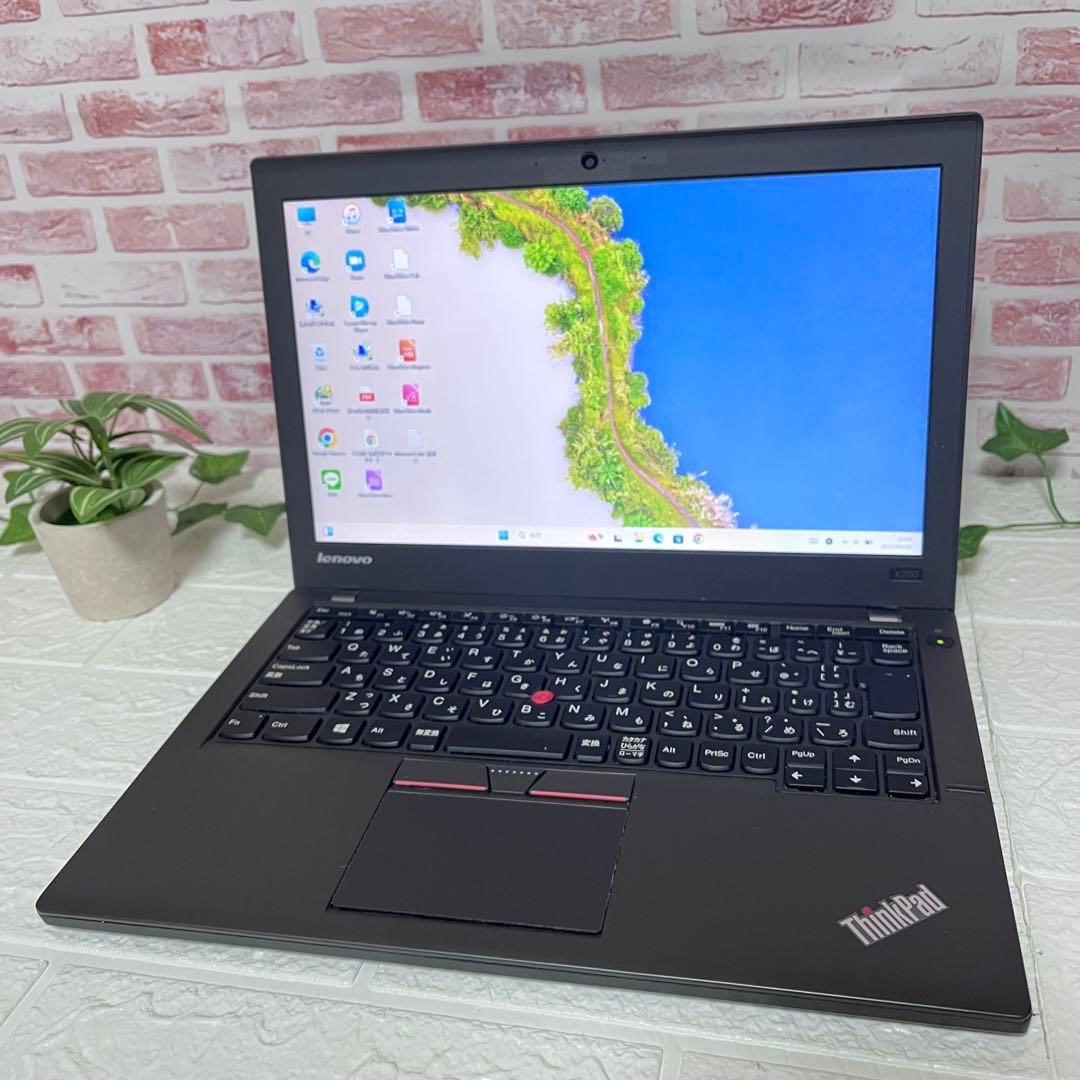 ★中古レノボパソコンSSD128GB★X250 webカメラ ノートPC445 ThinkPad X 中古パソコン ノートパソコンPC Win11又はWin10