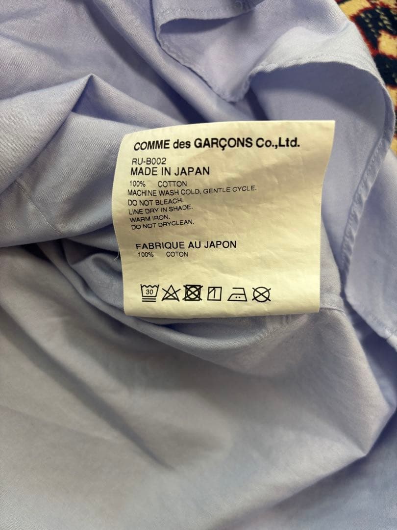 COMME des GARÇONS コムコム ライトブルー 丸襟 長袖シャツ M - メルカリ