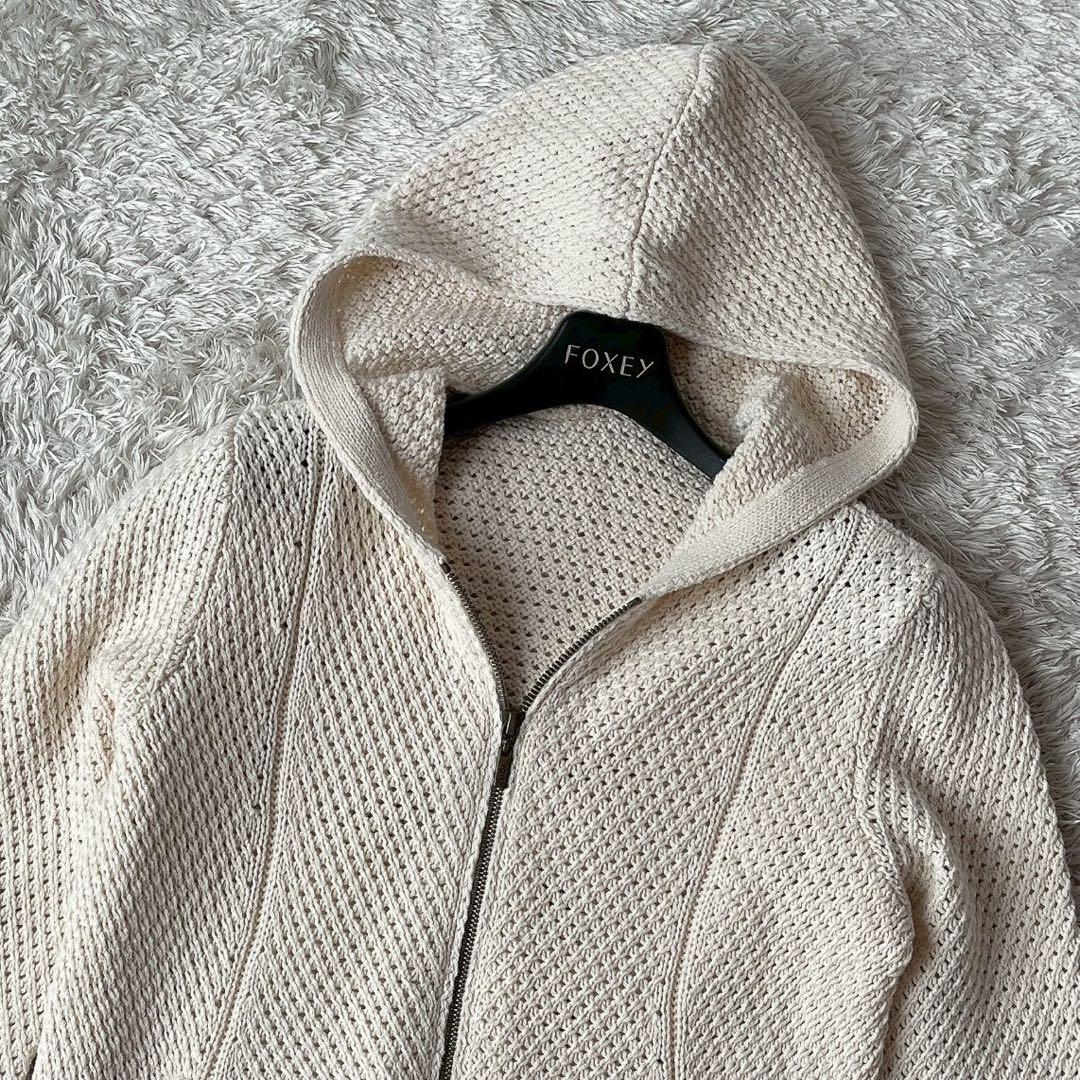 美品】フォクシー リリーパーカー コットンカシミア フーディー