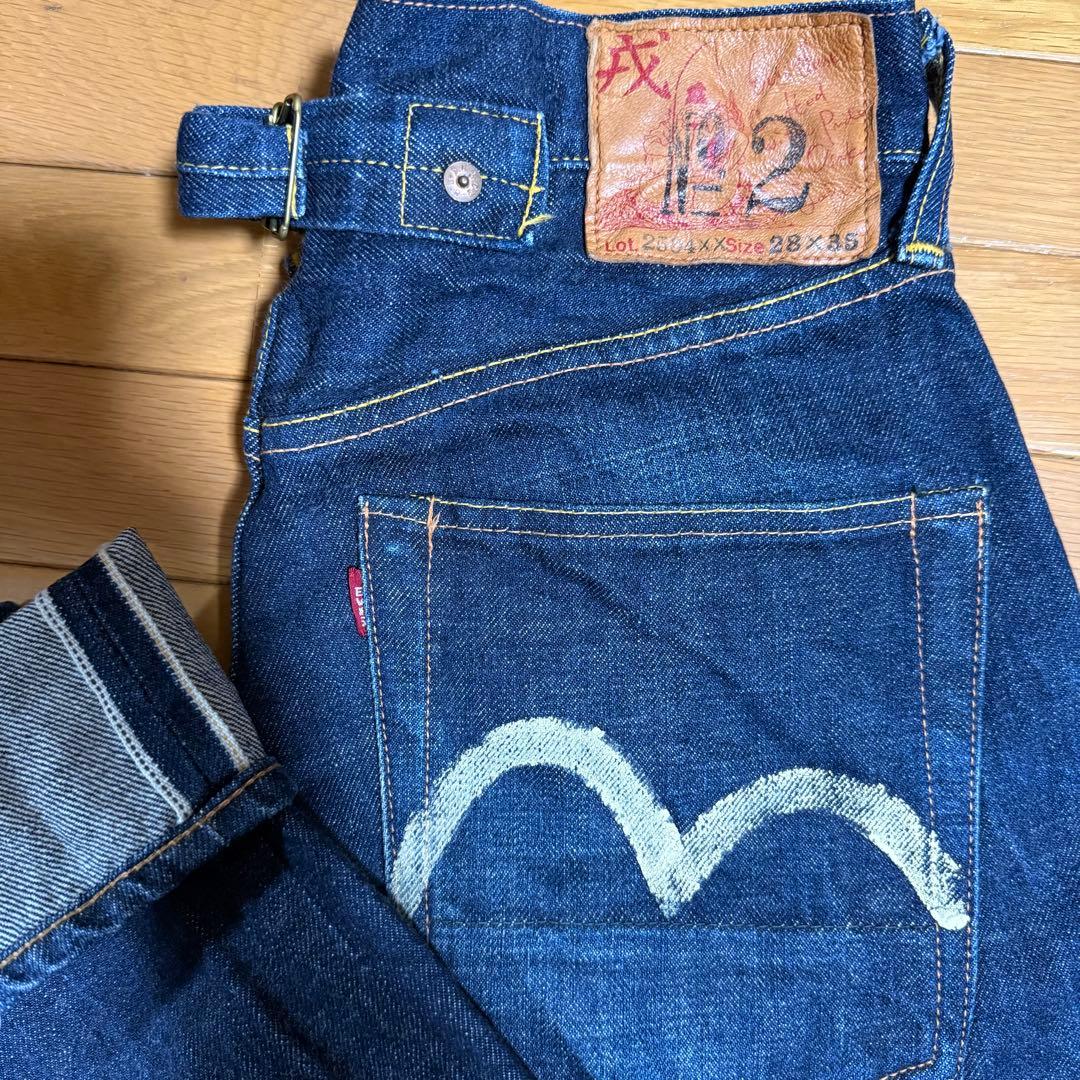 初期EVISU エヴィス エビスNo.2 2504 白カモメ シンチバック 虎耳