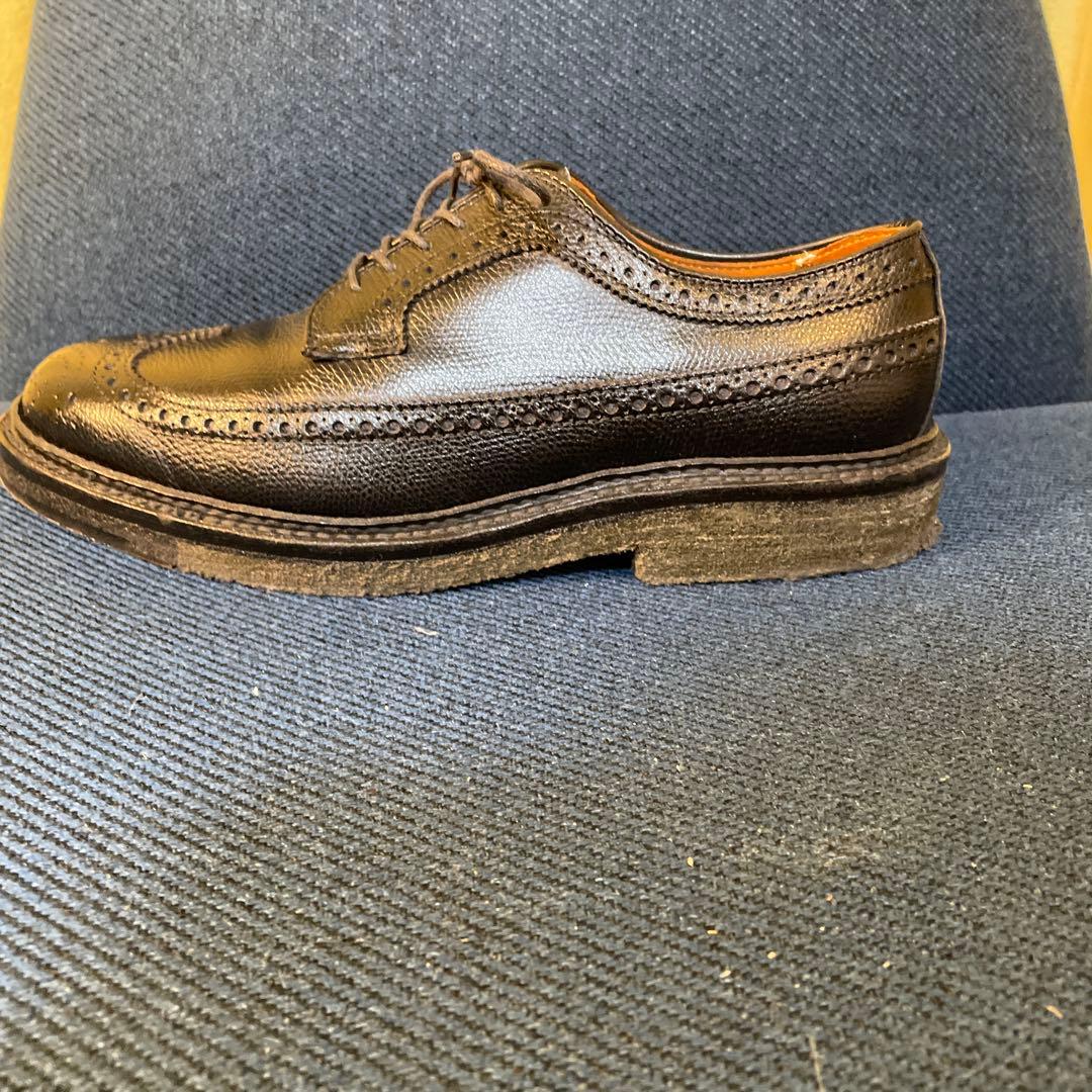 極美品 オールデン ロングウイングチップ 黒 クレープソール 5ハーフ