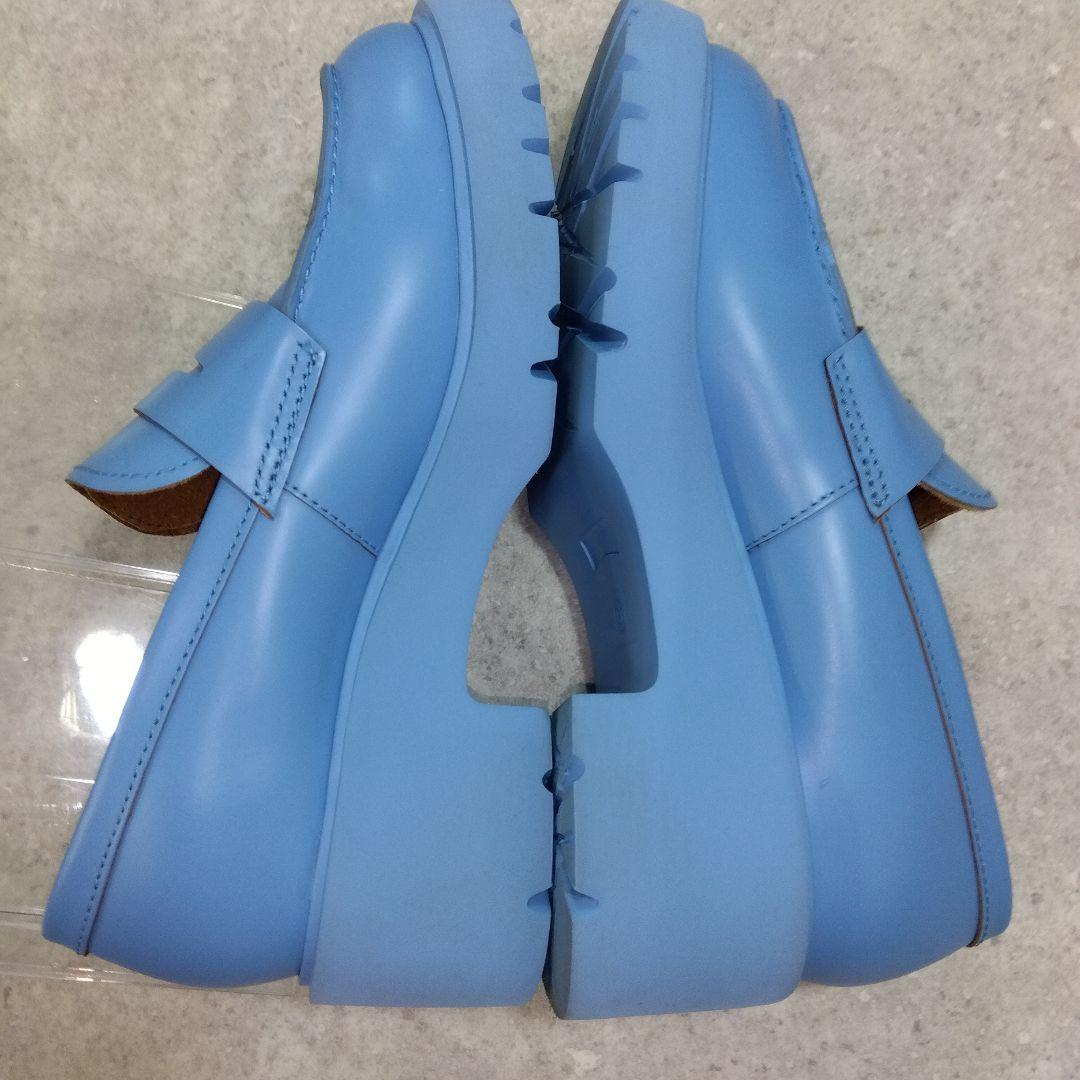 美品CAMPER カンペール 水色 厚底ローファー37 - メルカリ