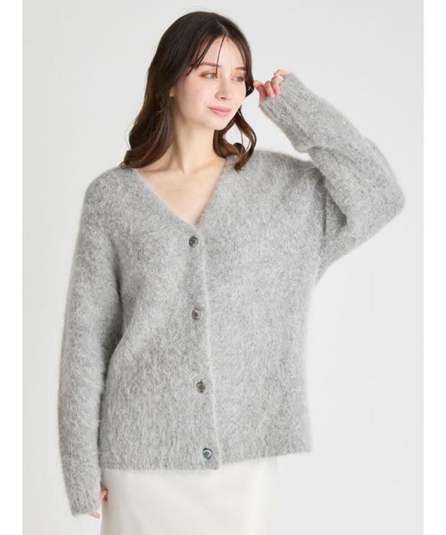 CELFORD 25AW 美品　スパークルミディ丈カーディガン　グレー セール】スパークルミディ丈カーディガン（カーディガン/ボレロ