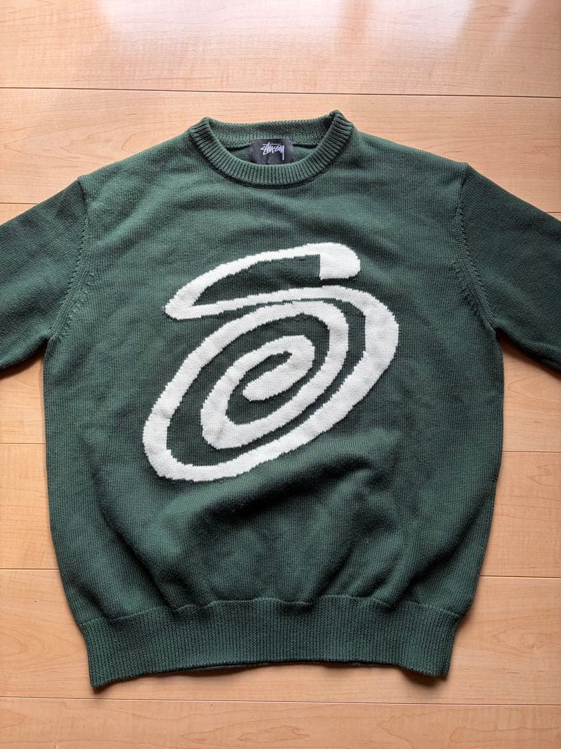 【美品】 stussy ニット STUSSY】CURLY S SWEATER NATURAL (STUSSY/ニット・セーター) 88569991
