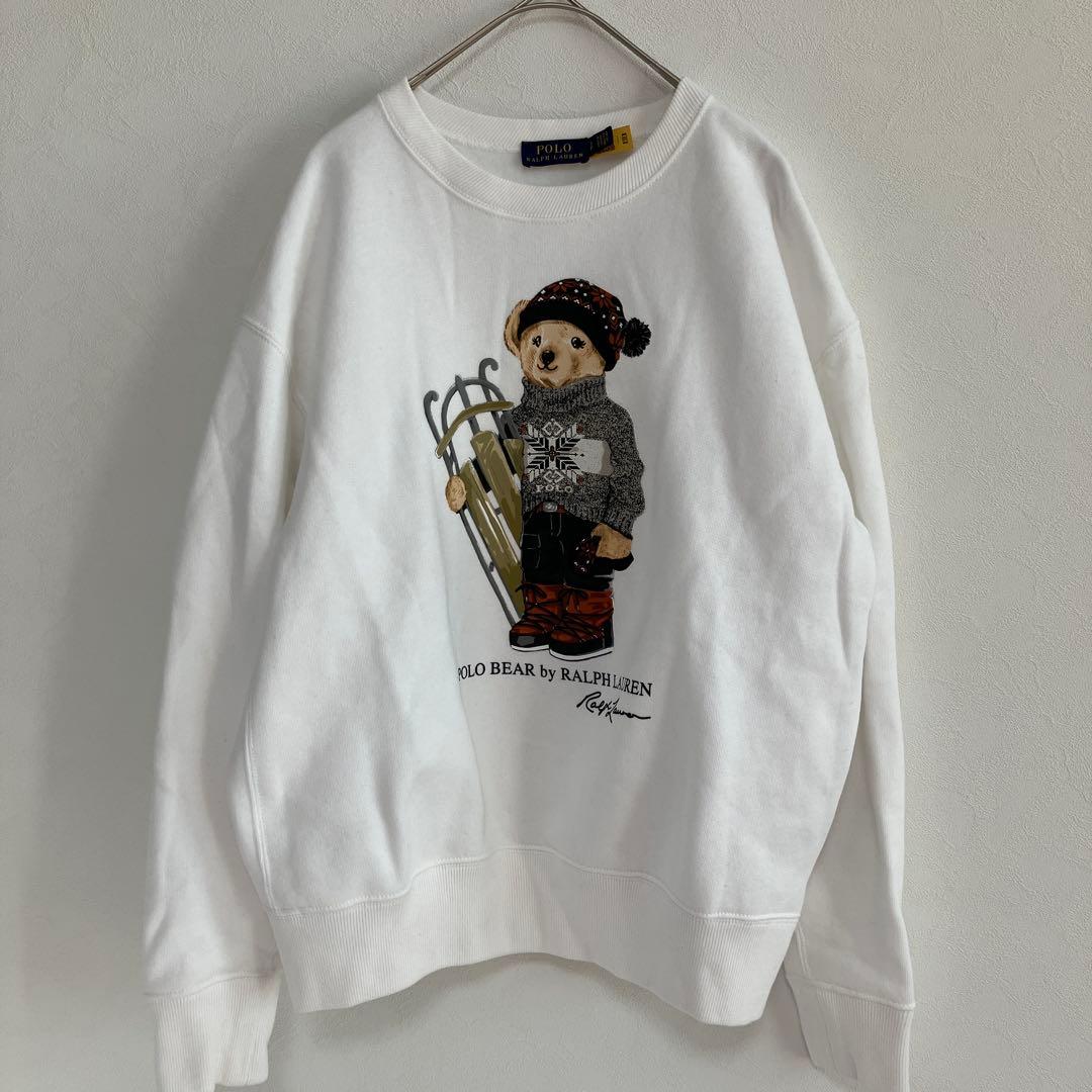 極美品】ポロラルフローレン 白 スウェット S ポロベア