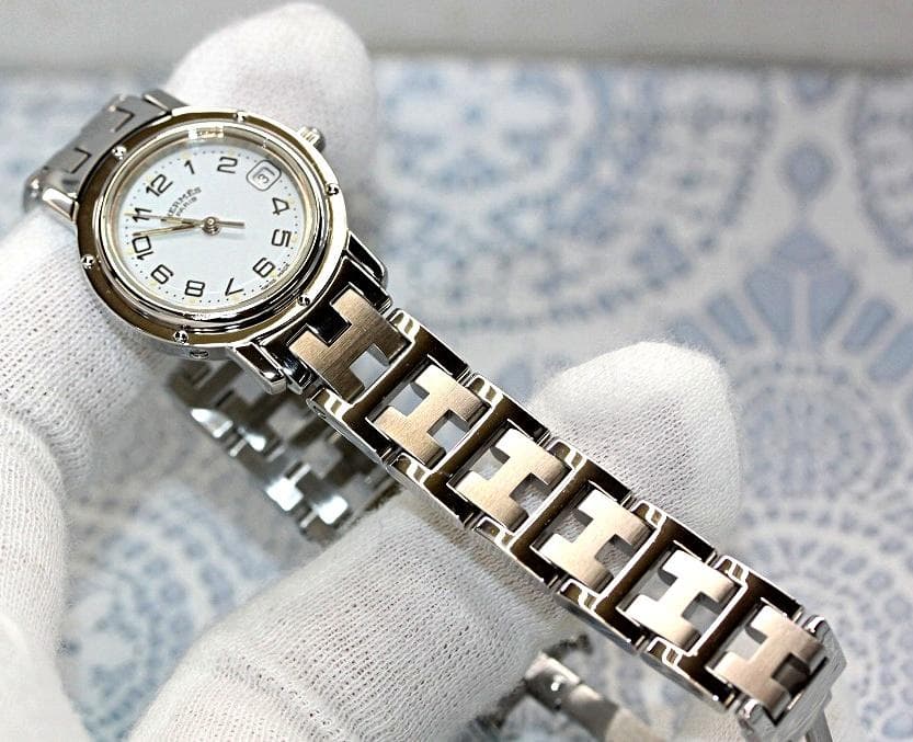 HERMES CL4.210 WhiteDial エルメス クリッパー 040