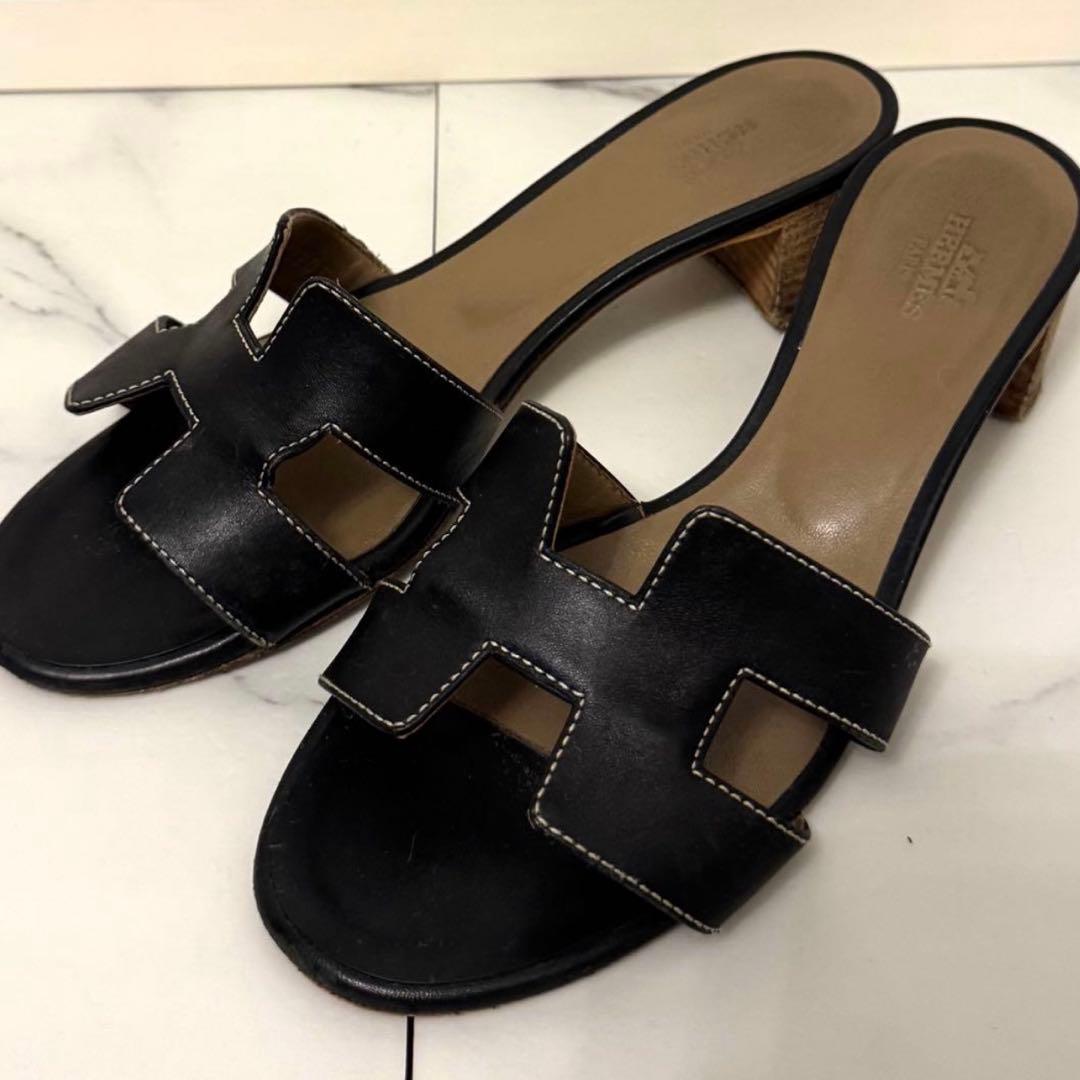 HERMES オアジス ミュール サンダル36レザー ブラック エルメス 楽天市場】HERMES エルメス ブラック 黒 サイズ:36(23.5cm) / オアジス