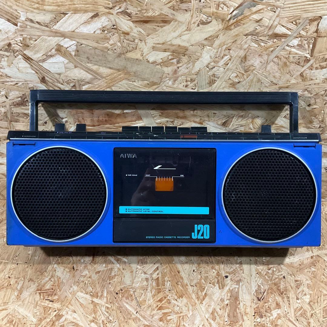 AIWA CS-J20 青 ／ラジカセ レトロ ジャンク ／ラジオ受信OK - メルカリ