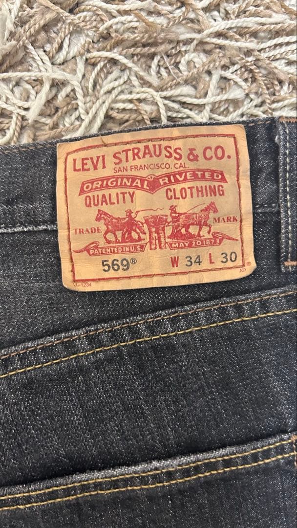 Levi's 569 ブラックデニム W34 L30 Dead Stock - メルカリ