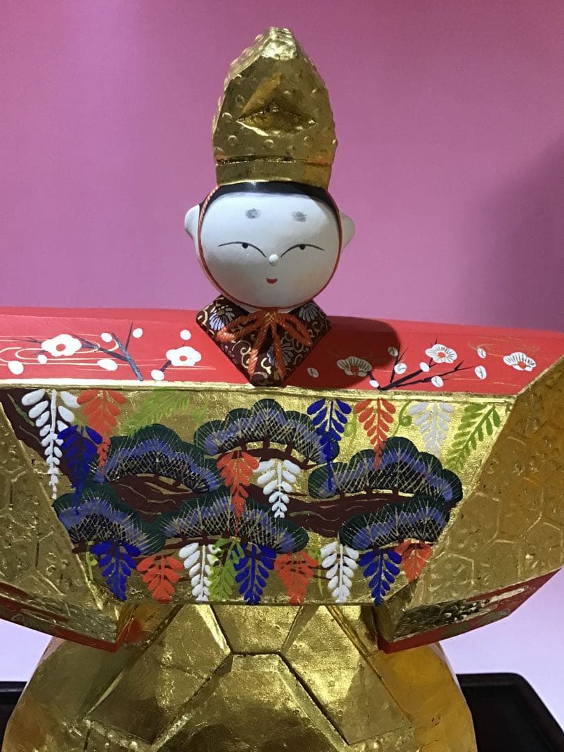 12398 奈良 一刀彫 雛人形 立雛 南部 山脇利精 金彩 木彫 美品 - メルカリ