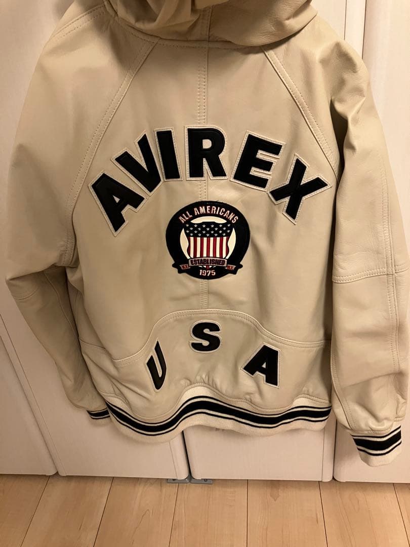 AVIREX SIGNATURE HOODED LEATHER バックロゴ - メルカリ