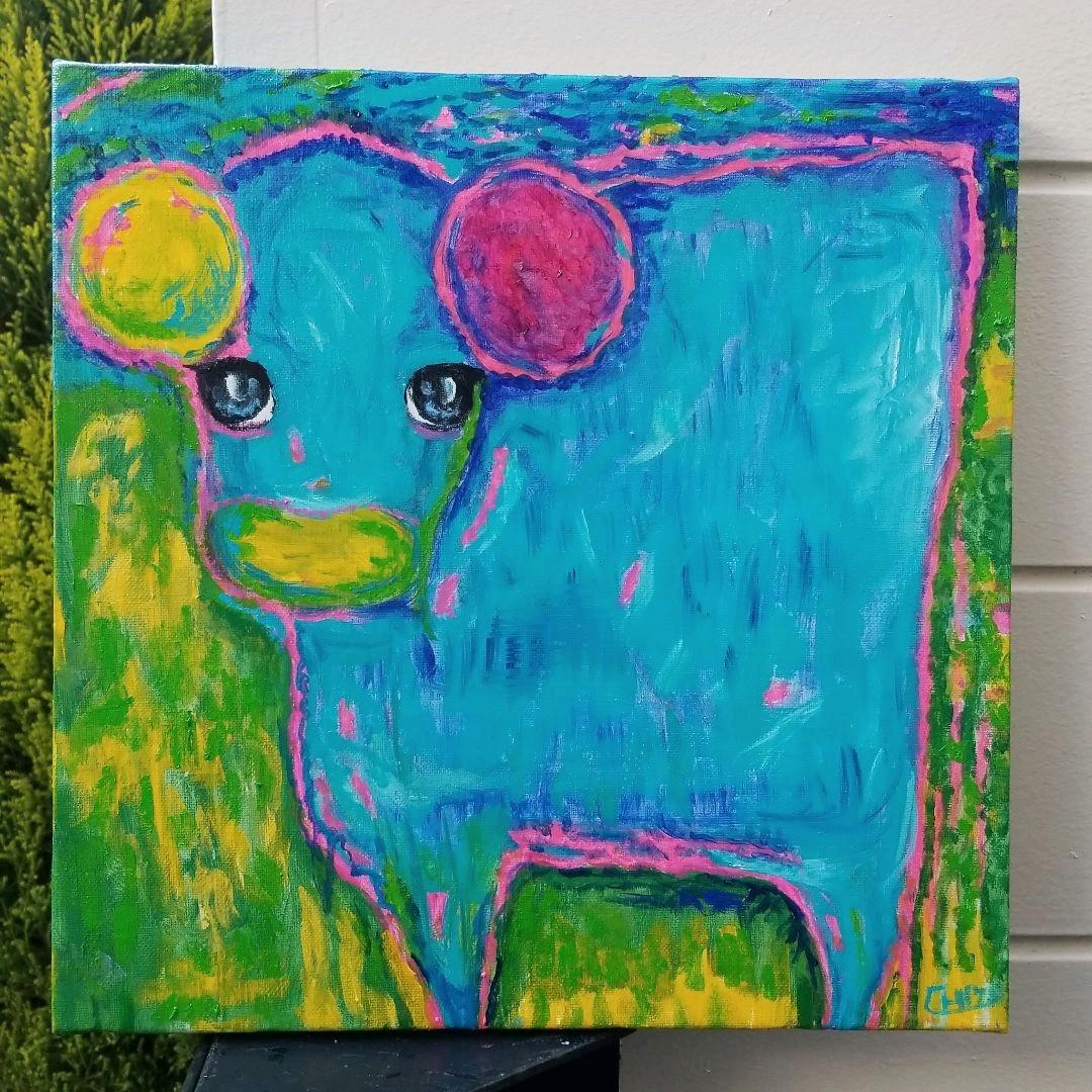 キャンバス 油絵　専用　カラフルCOWS   　5 Amazon.com: Colorful Cow Wall Art, Nursery Room Decor, Farm Cow