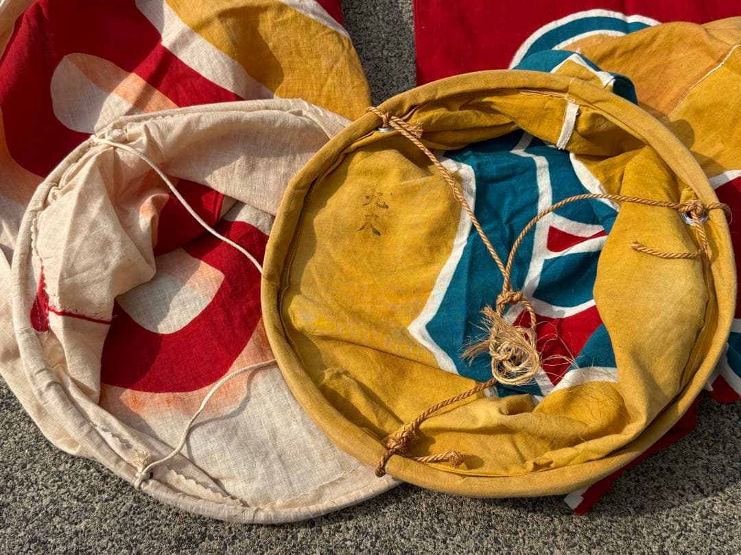 古布 木綿 鯉のぼり 赤 2点 4m 2.7m こいのぼりリメイク素材