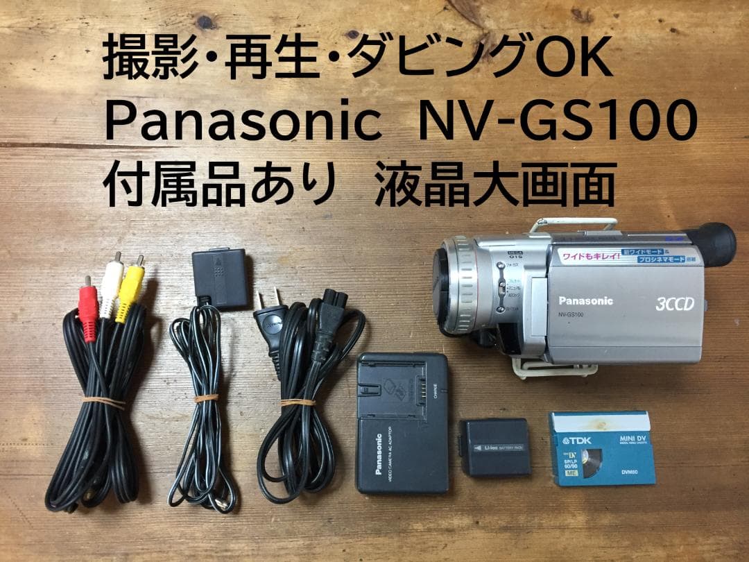 撮影再生ダビングOK　Panasonic NV-GS100　付属品あり　大画面 撮影再生ダビングOK Panasonic NV-GS100 付属品あり 大画面 撮影再生