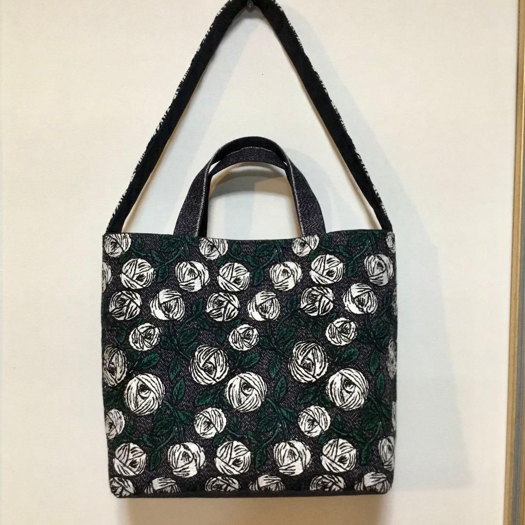 ミナペルホネンrosy ネイビー 2Way肩掛けショルダーバッグハンドメイド