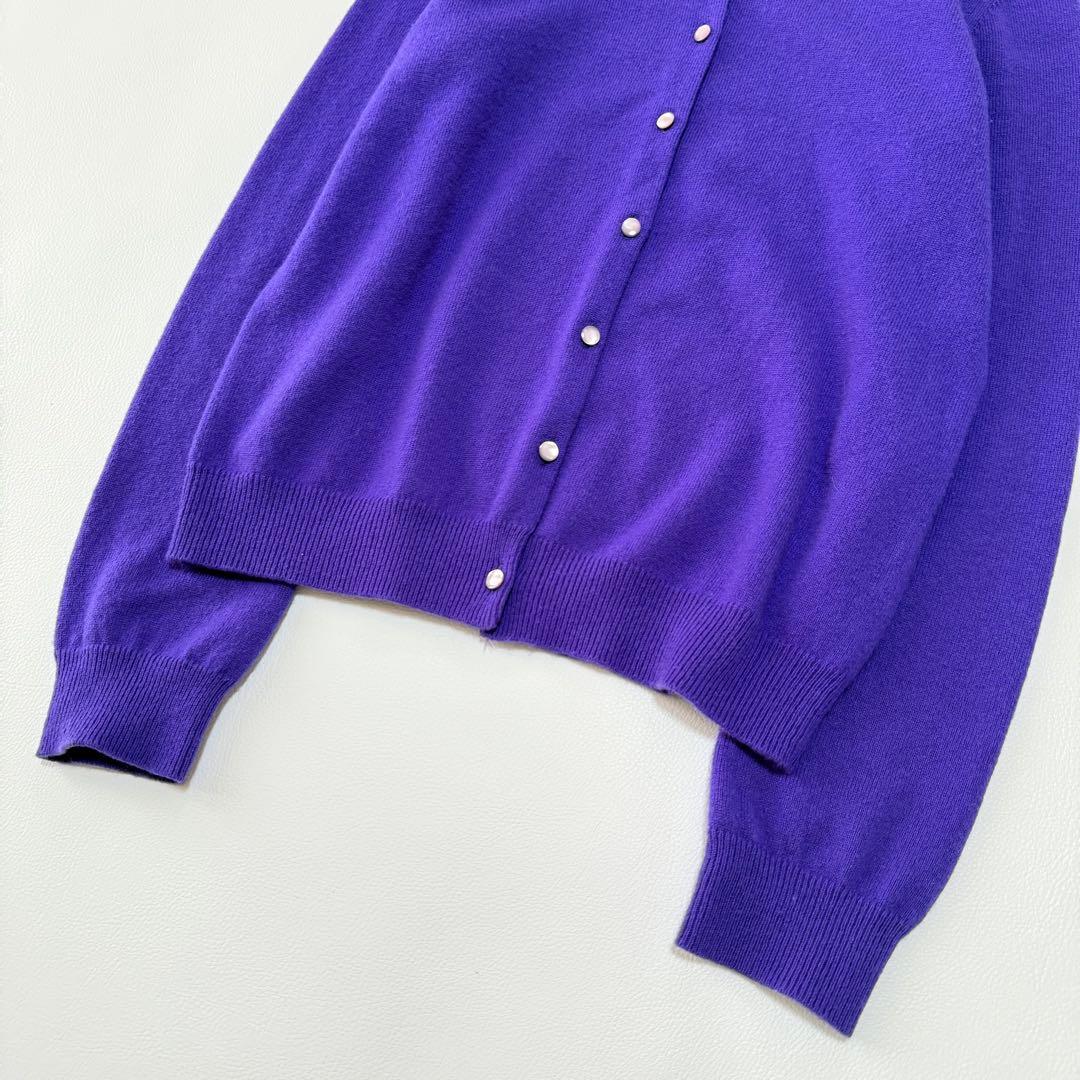 極美品 ドゥロワー カシミヤ100% クルーネック カーディガン