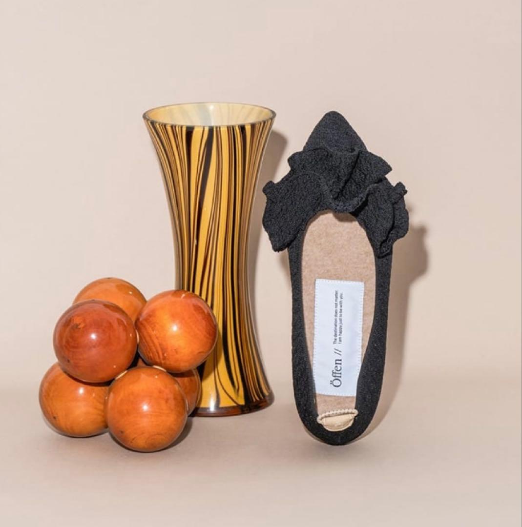 【ミュゲ*様】オッフェンOffen pointed-FRINフラットシューズ Offen(オッフェン)｜pointed-FRIN/BLACK の通販｜ELLESHOP・(エル