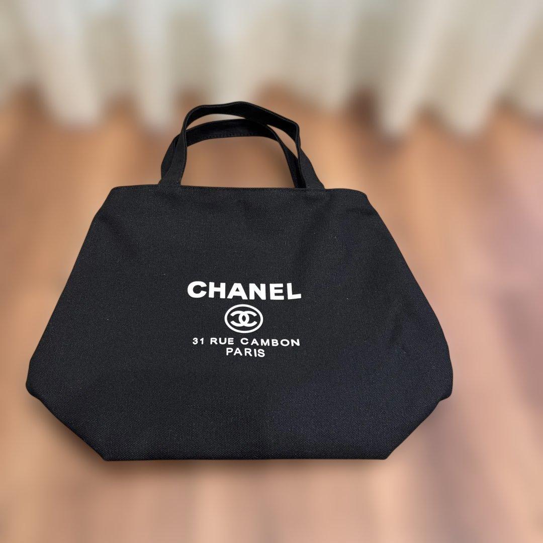 CHANELノベルティトートバッグ ブラック - メルカリ