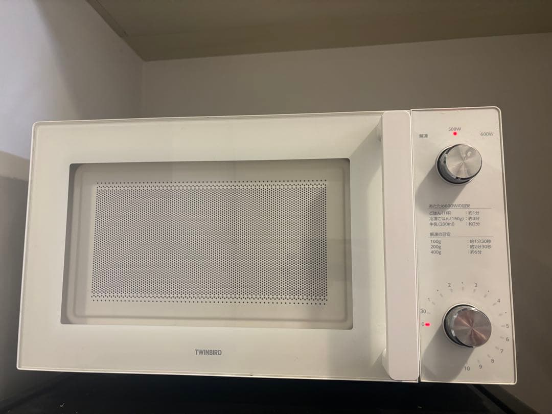 TWINBIRD 電子レンジ ホワイト フラット＆ダイヤル操作 - メルカリ