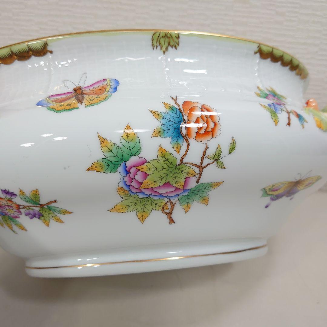 A 様 ヘレンド ィクトリアブ ケ チュリ ン 大型 陶器 ボウル 蓋なし