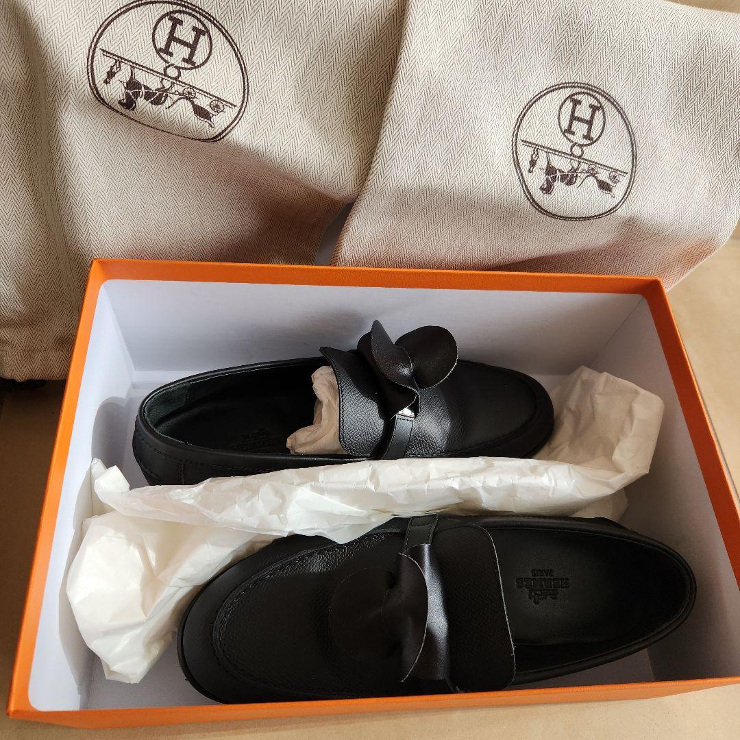 ★美品★HERMES モカシン《デスタン》36.5エプソン ノワール ブラック