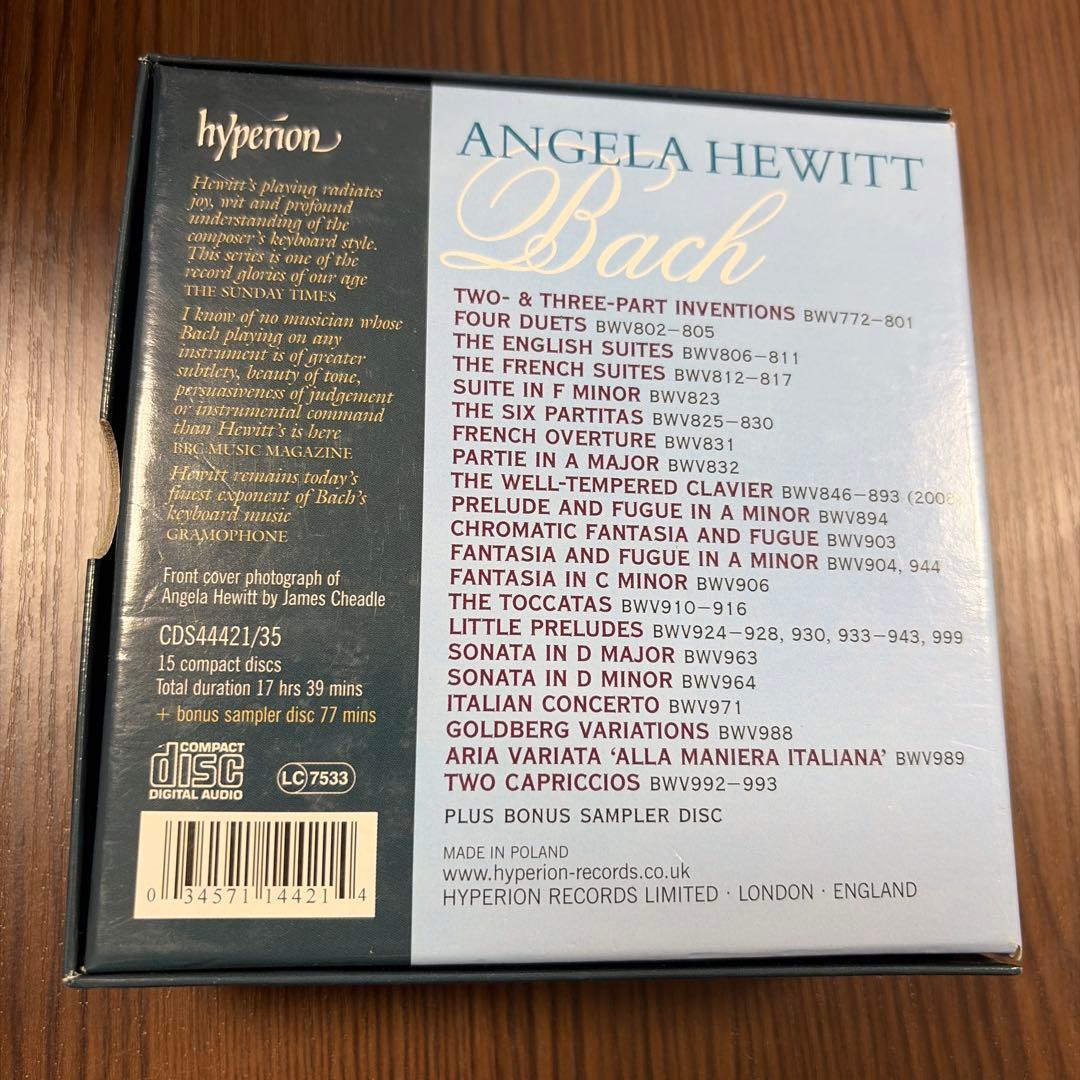15CD】バッハ：ピアノ独奏作品集 ヒューイット
