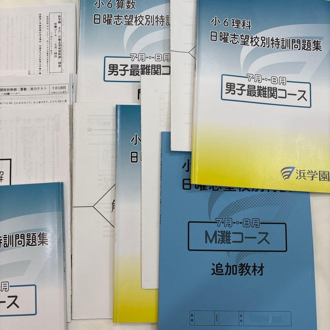 浜学園 2024年度 小6 日曜志望校別特訓 7、8月 算国理