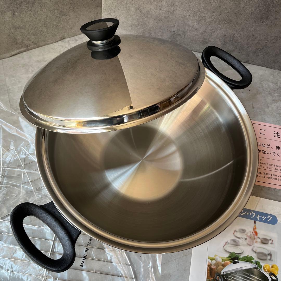 新品旧ロゴ！Amway Queenアムウェイクィーン ウォック 両手鍋 未使用品