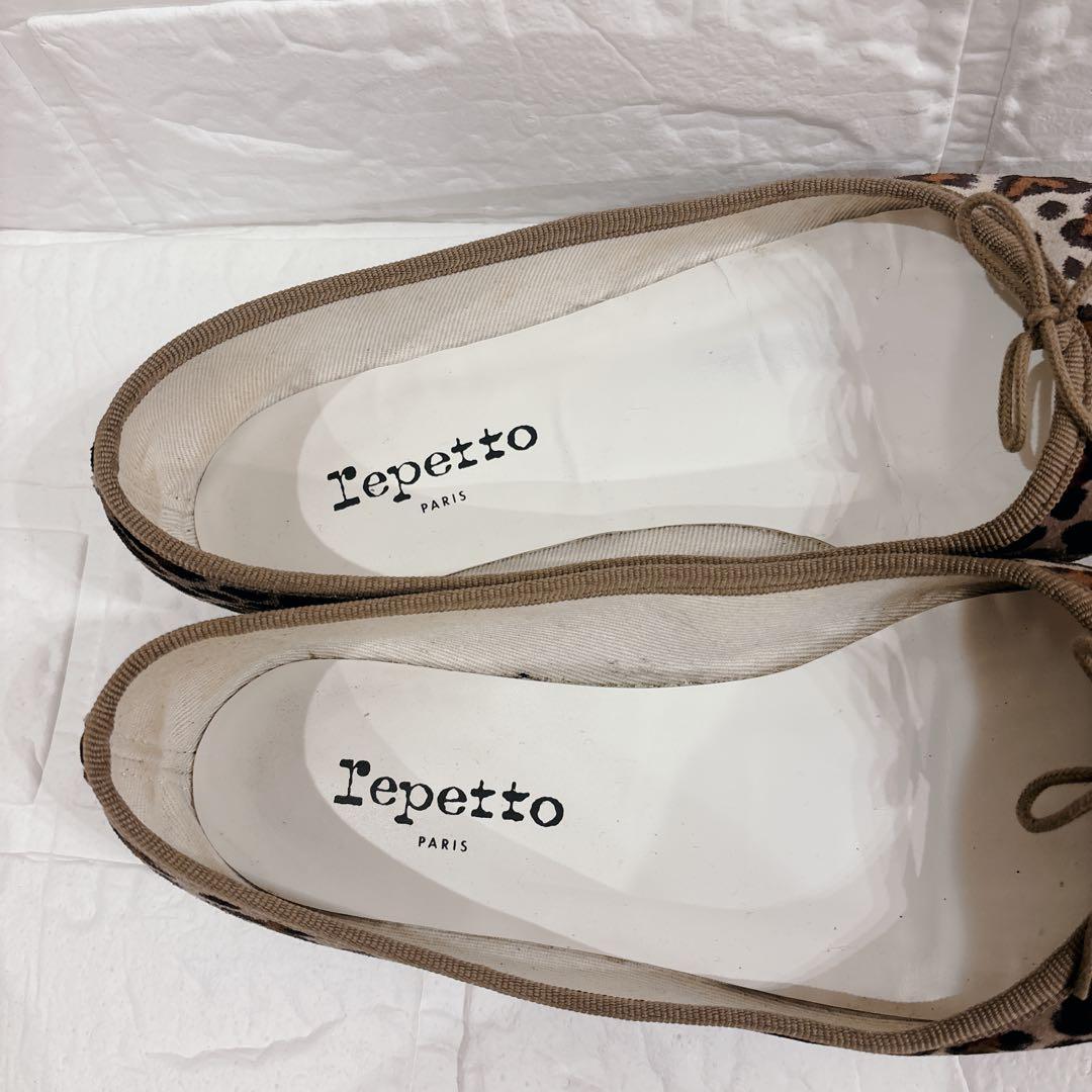 repetto レオパード柄 バレエシューズ ベルベット ベロア 37